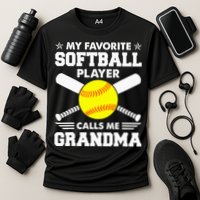 My Favorite Softball Player Calls Me Grandma Funny Performance Shirt