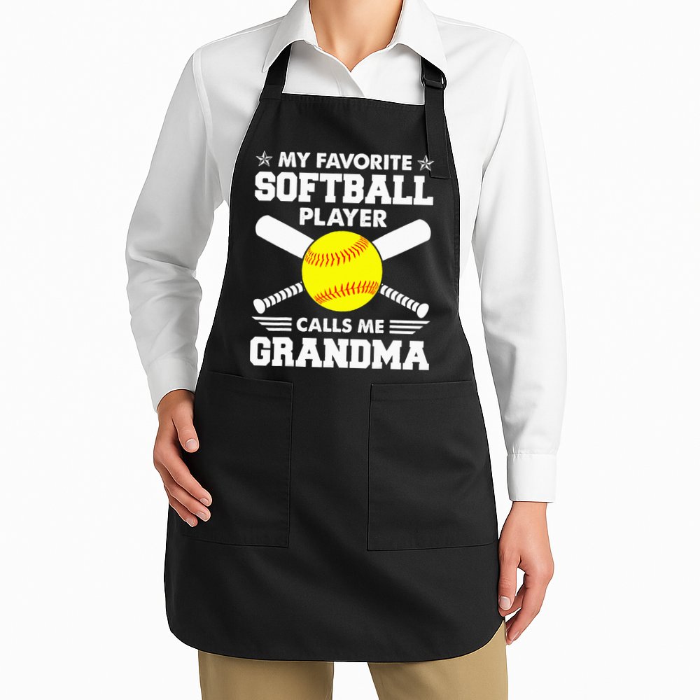 My Favorite Softball Player Calls Me Grandma Funny Apron