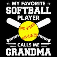 My Favorite Softball Player Calls Me Grandma Funny Button
