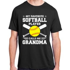 My Favorite Softball Player Calls Me Grandma Funny Adult ChromaSoft Performance T-Shirt