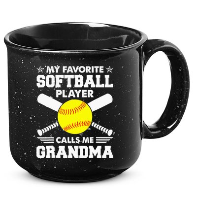 My Favorite Softball Player Calls Me Grandma Funny 15oz Campfire Ceramic Mug
