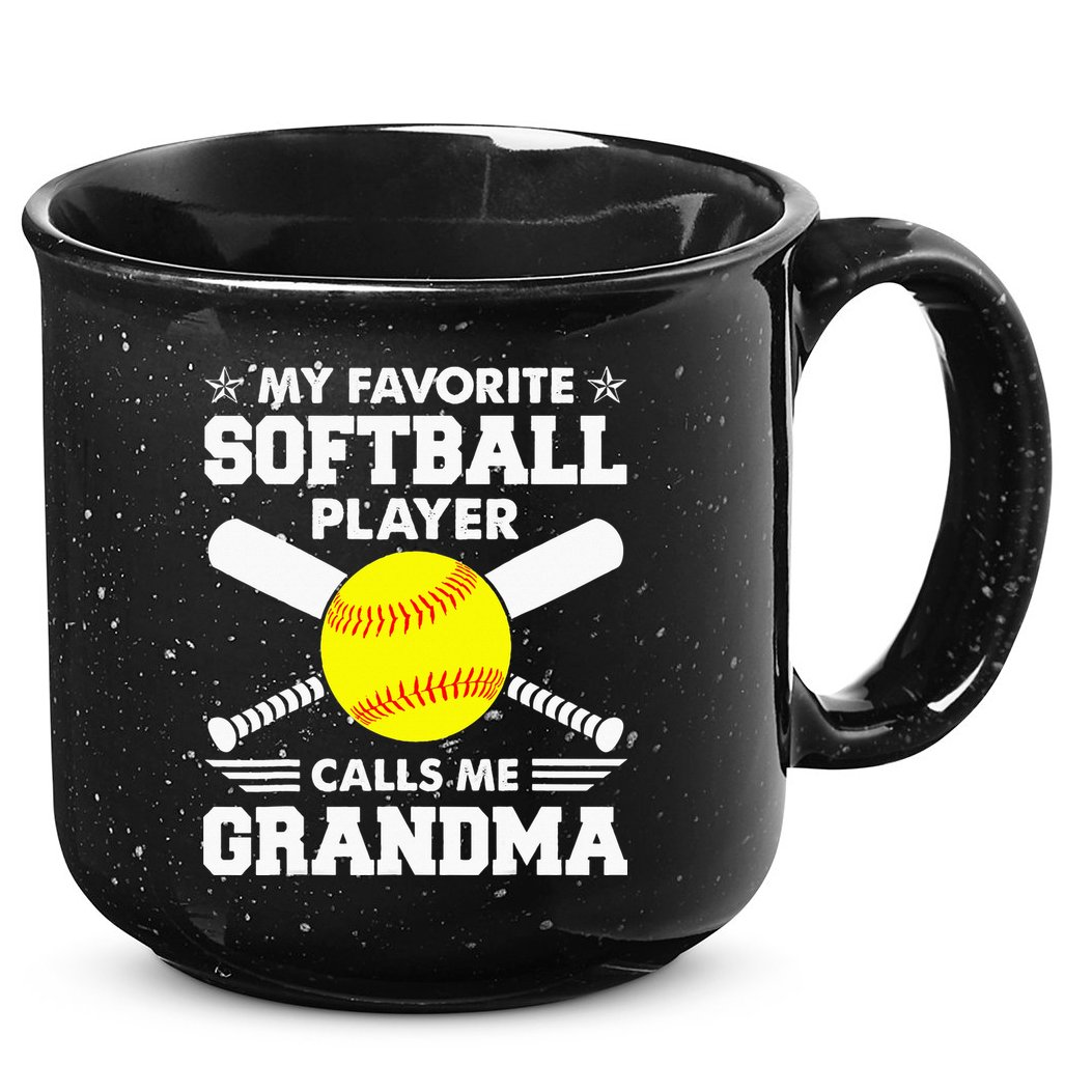 My Favorite Softball Player Calls Me Grandma Funny 15oz Campfire Ceramic Mug