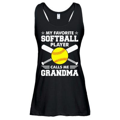 My Favorite Softball Player Calls Me Grandma Funny Ladies Essential Flowy Tank