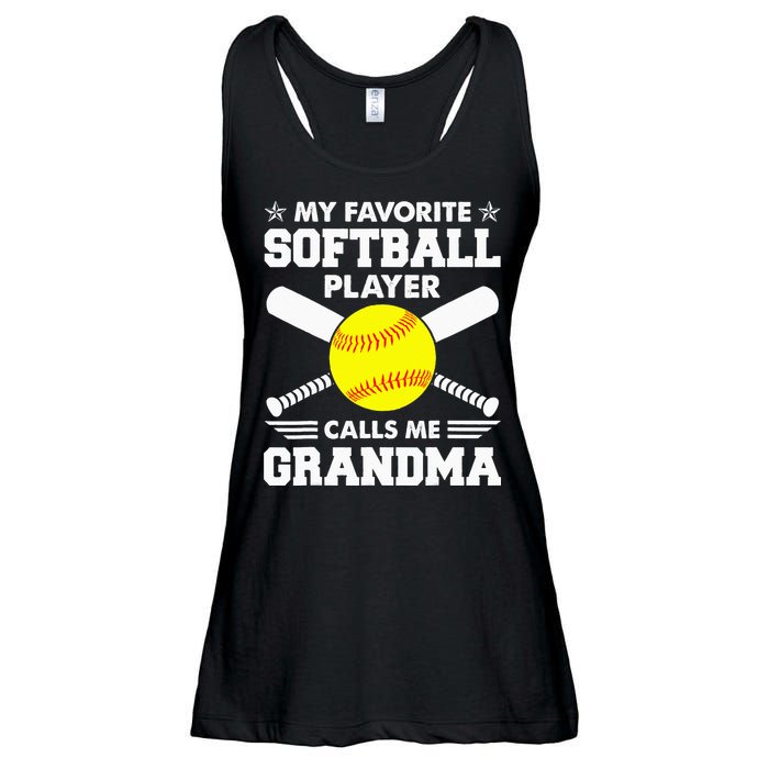 My Favorite Softball Player Calls Me Grandma Funny Ladies Essential Flowy Tank