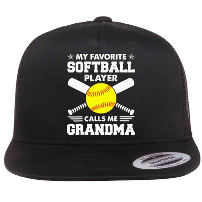 My Favorite Softball Player Calls Me Grandma Funny Flatbill Hat