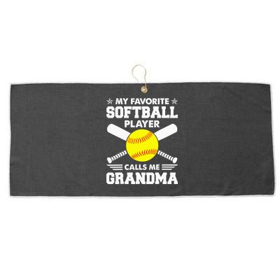 My Favorite Softball Player Calls Me Grandma Funny Large Microfiber Waffle Golf Towel