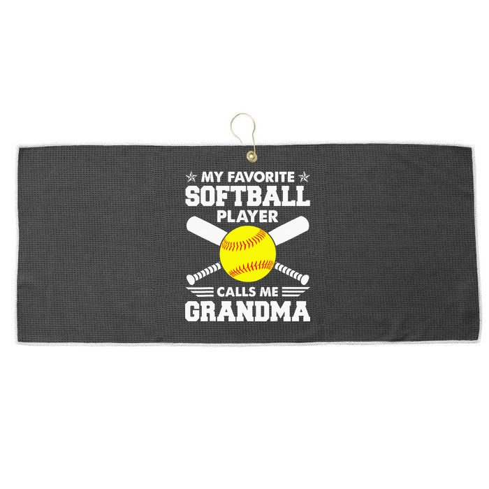 My Favorite Softball Player Calls Me Grandma Funny Large Microfiber Waffle Golf Towel