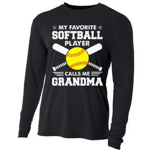 My Favorite Softball Player Calls Me Grandma Funny Cooling Performance Long Sleeve Crew