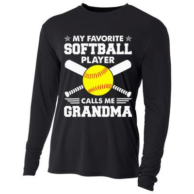 My Favorite Softball Player Calls Me Grandma Funny Cooling Performance Long Sleeve Crew