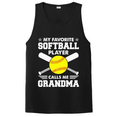 My Favorite Softball Player Calls Me Grandma Funny PosiCharge Competitor Tank