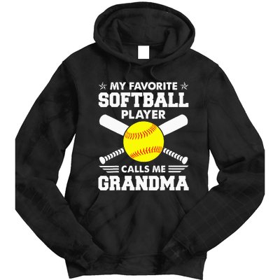 My Favorite Softball Player Calls Me Grandma Funny Tie Dye Hoodie