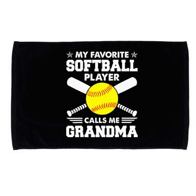 My Favorite Softball Player Calls Me Grandma Funny Microfiber Hand Towel