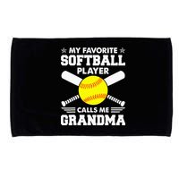 My Favorite Softball Player Calls Me Grandma Funny Microfiber Hand Towel