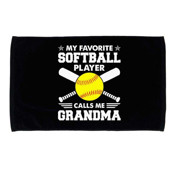 My Favorite Softball Player Calls Me Grandma Funny Microfiber Hand Towel