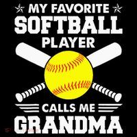My Favorite Softball Player Calls Me Grandma Funny Women's V-Neck T-Shirt