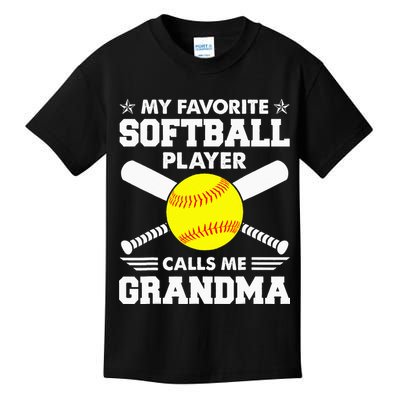 My Favorite Softball Player Calls Me Grandma Funny Kids T-Shirt