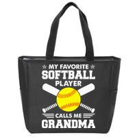 My Favorite Softball Player Calls Me Grandma Funny Zip Tote Bag