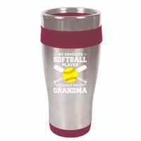My Favorite Softball Player Calls Me Grandma Funny 16oz Travel Tumbler