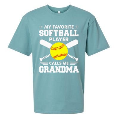 My Favorite Softball Player Calls Me Grandma Funny Sueded Cloud Jersey T-Shirt