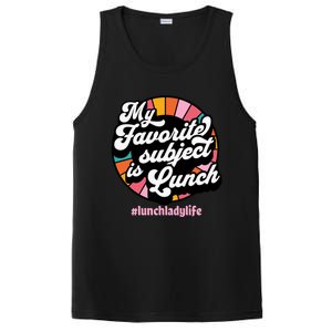 My Favorite Subject Is Lunch Funny Lunch Lady Cute Gift PosiCharge Competitor Tank