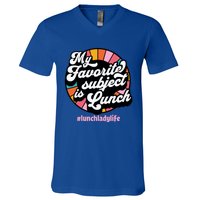 My Favorite Subject Is Lunch Funny Lunch Lady Cute Gift V-Neck T-Shirt