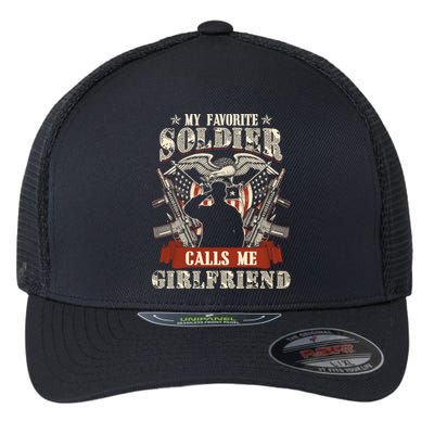 My Favorite Soldier Calls Me Friend Proud Army Family Gift Flexfit Unipanel Trucker Cap