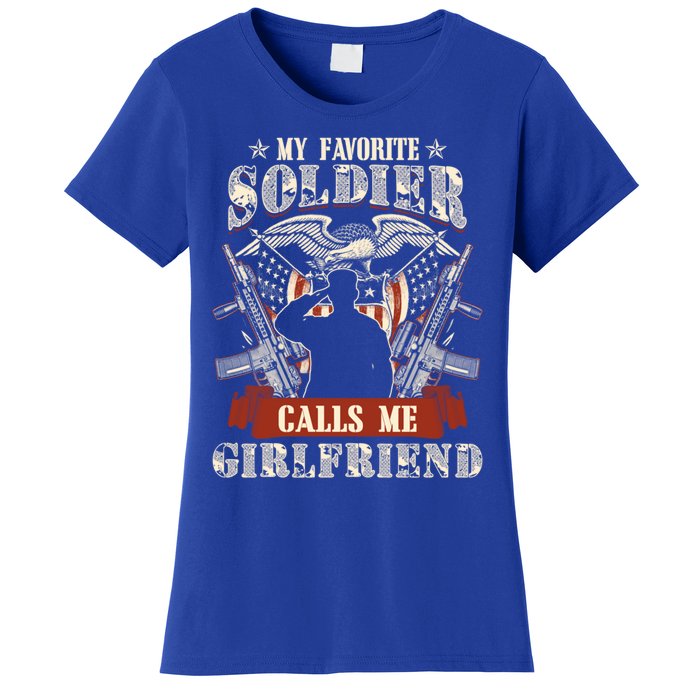 My Favorite Soldier Calls Me Friend Proud Army Family Gift Women's T-Shirt