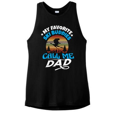 My Favorite Ski Buddies Call Me Dad Wintersport Snowboard Gift Ladies PosiCharge Tri-Blend Wicking Tank