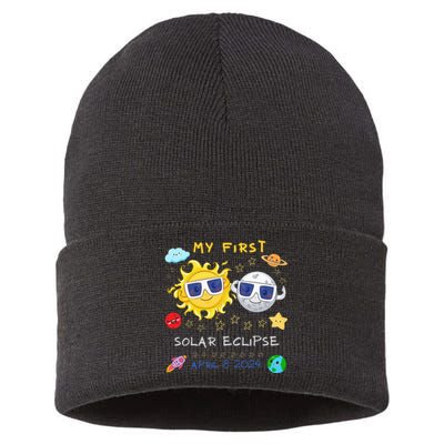 My First Solar Eclipse April 8 2024 Sustainable Knit Beanie