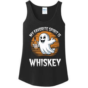 My Favorite Spirit Is Whiskey Funny Halloween Ghost Drinking Ladies Essential Tank