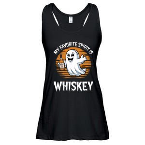 My Favorite Spirit Is Whiskey Funny Halloween Ghost Drinking Ladies Essential Flowy Tank