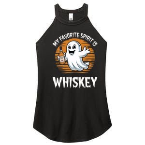 My Favorite Spirit Is Whiskey Funny Halloween Ghost Drinking Women's Perfect Tri Rocker Tank