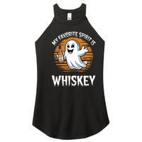 My Favorite Spirit Is Whiskey Funny Halloween Ghost Drinking Women's Perfect Tri Rocker Tank