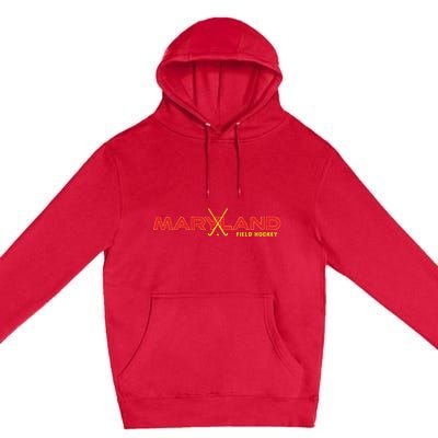 Marylander Fan State Of Maryland Field Hockey Sticks Graphic Premium Pullover Hoodie