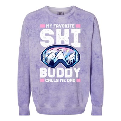 My Favorite Ski Buddy Calls Me Dad Great Gift Colorblast Crewneck Sweatshirt