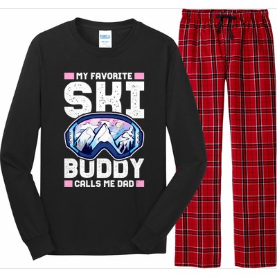 My Favorite Ski Buddy Calls Me Dad Great Gift Long Sleeve Pajama Set