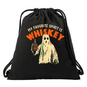 My Favorite Spirit Is Whiskey Funny Drinking Halloween Drawstring Bag