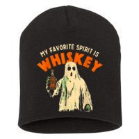 My Favorite Spirit Is Whiskey Funny Drinking Halloween Short Acrylic Beanie