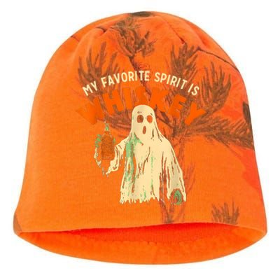 My Favorite Spirit Is Whiskey Funny Drinking Halloween Kati - Camo Knit Beanie