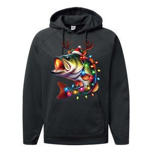 Merry Fishmas Santa Fishing Lovers Funny Fisherman Christmas Performance Fleece Hoodie