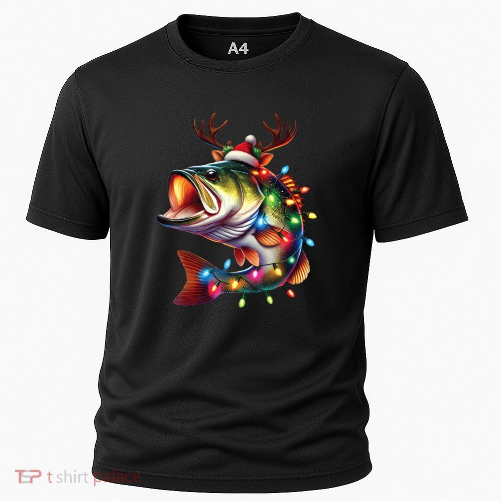 Merry Fishmas Santa Fishing Lovers Funny Fisherman Christmas Performance Shirt