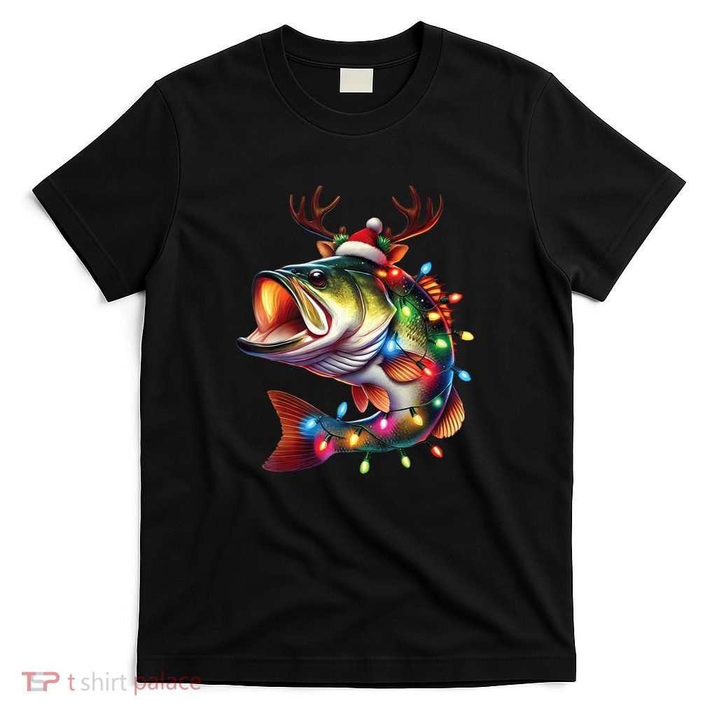 Merry Fishmas Santa Fishing Lovers Funny Fisherman Christmas T-Shirt