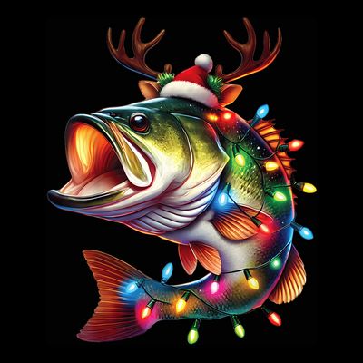 Merry Fishmas Santa Fishing Lovers Funny Fisherman Christmas T-Shirt