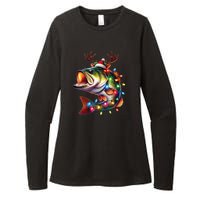 Merry Fishmas Santa Fishing Lovers Funny Fisherman Christmas Womens CVC Long Sleeve Shirt