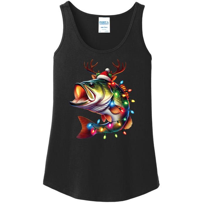 Merry Fishmas Santa Fishing Lovers Funny Fisherman Christmas Ladies Essential Tank