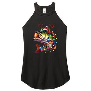 Merry Fishmas Santa Fishing Lovers Funny Fisherman Christmas Women's Perfect Tri Rocker Tank