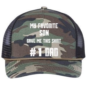 My Favorite Son Gave Me This T Number one Dad! Retro Rope Trucker Hat Cap