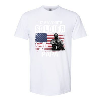 My Favorite Soldier Calls Me Papa Army Veteran Tee Great Gift Softstyle® CVC T-Shirt