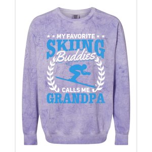 My Favorite Skiing Buddies Calls Me Grandpa Skier Grandpa Gift Colorblast Crewneck Sweatshirt