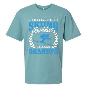 My Favorite Skiing Buddies Calls Me Grandpa Skier Grandpa Gift Sueded Cloud Jersey T-Shirt